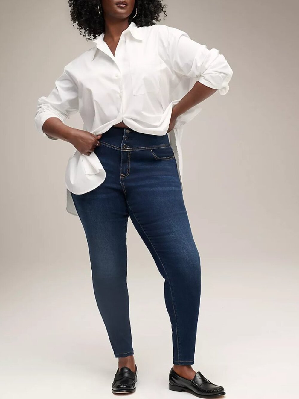 Lane Bryant Knockout High Rise Sateen Jegging Dark Denim Plus Size 20 NWT